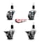 Service Caster 3'' Thermoplastic Rubber Wheel Swivel 1-1/2'' Expanding Stem Caster Set 2 Brakes, 4PK SCC-EX20S314-TPRB-2-PLB-2-112 - alternate 2